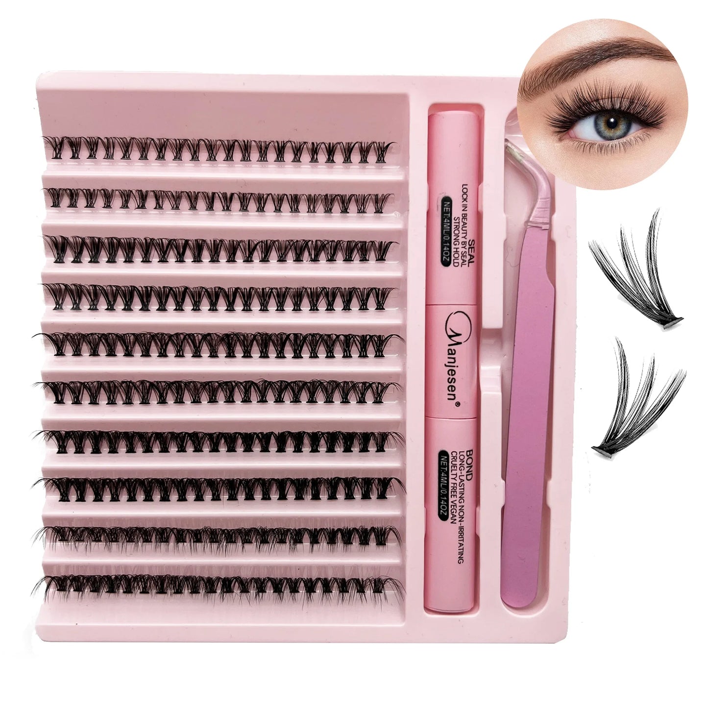 DIY Eyelash Extension Kit – Individual Lash Clusters with Tools