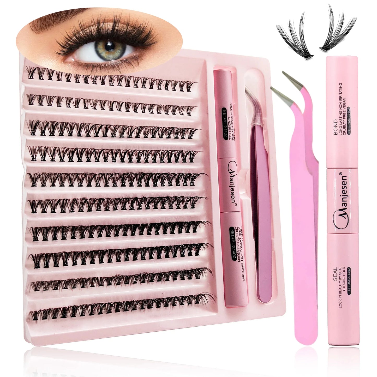 DIY Eyelash Extension Kit – Individual Lash Clusters with Tools