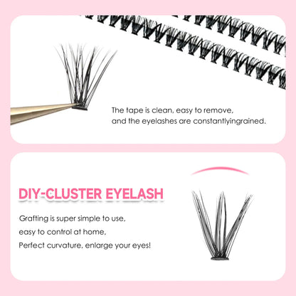 DIY Eyelash Extension Kit – Individual Lash Clusters with Tools