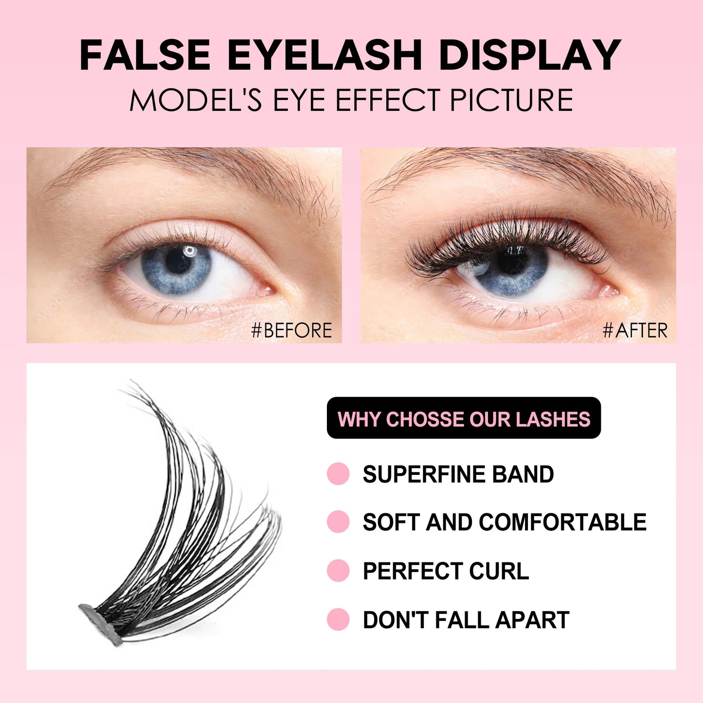 DIY Eyelash Extension Kit – Individual Lash Clusters with Tools